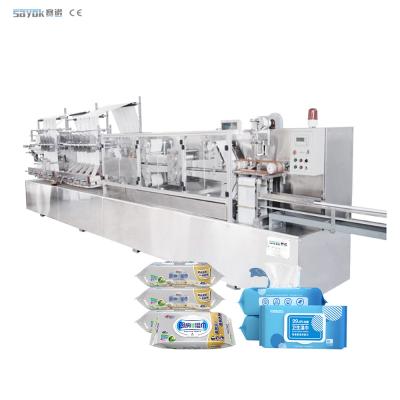 China High Speed Baby Wet Wipe Making Machine 30-120 Pcs Pack Dose Control Liquid Filling System for sale