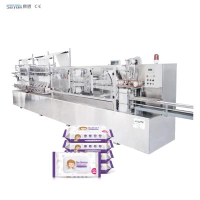 China Compact Design 120pcs / Pack Wet Wipes Making Machine With Slittings Baby Wipes Machinery for sale