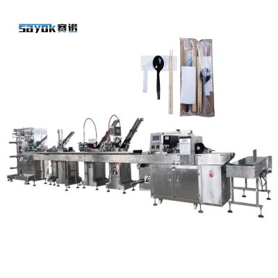 China Full Automatic Automatic Packing Machinery For Napkin Spoon Fork Knife Toothpick Chopsticks Etc Packing for sale