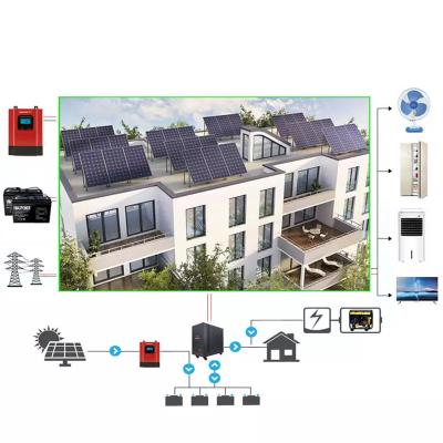 China 3kw 5kw 6kw 10kw 12kw 15kw 25kw 30kw PV Panel Solar Home Complete Solar Photovoltaic System Panel Solar Home Black for sale