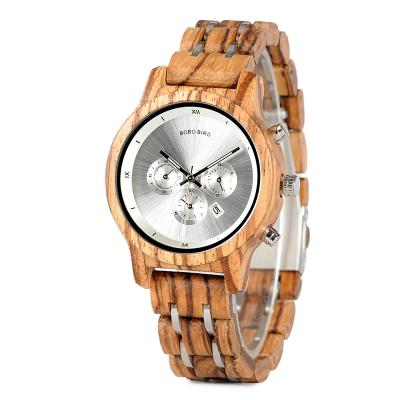 China BIRD Automatic Chronograph BOBO Date Stainless Steel Wooden Wooden Watch for 12 Years Old Girls Women for sale