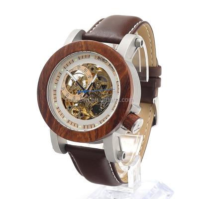 China Luxury BOBO BIRD Chronograph Waterproof Business Saat Hour-Man Wooden Automatic Mechanical Watch in Wooden Box for sale