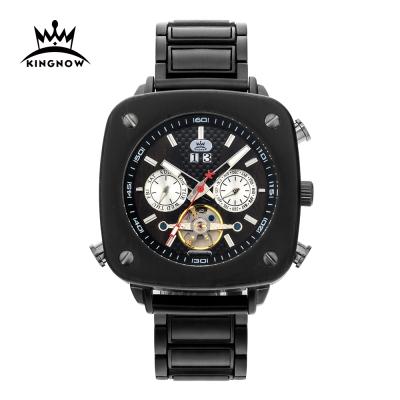 China 2021 Date KINGNOW Men Automatic Mechanical Watch Men's Modern OEM Watch With Custom Logo Luxury Wooden Clock for sale