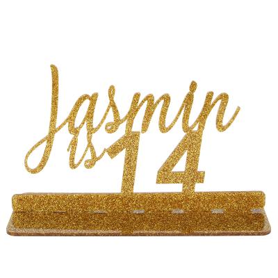 China Fashionable Customize Name Decorations Acrylic Gift Copywriting Decorate In Popular Birthday Cakes & Parties Wedding Anniversary Decorations for sale