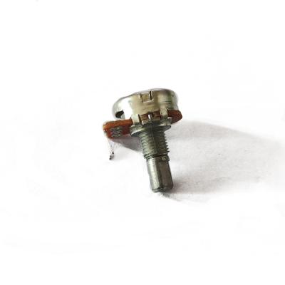 China Modern Professional Carbon Film 1k 2k 5K 10k 20k 50k 100k  Ohm 3 Pin vertical with bracket 15mm Rotary Potentiometer with plastic shaft for sale