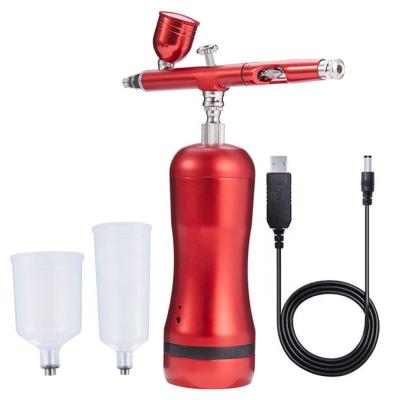 China Beauty Salon+Home Cordless Arbrush Gun Mini Airbrush Kit Auto Airbrush Set Cake Decorating Art Makeup Tattoo for sale