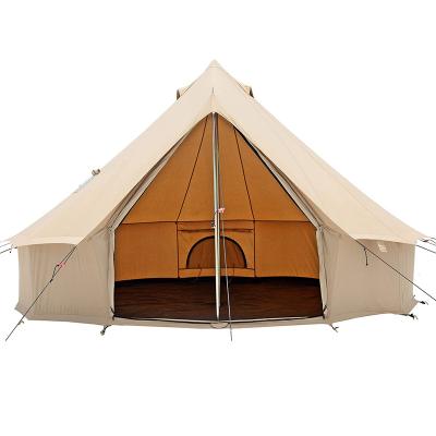 China Pop Up Tent Outdoor 3M 4M 5M 6M Luxury Canvas Bell Tent Glamping Canvas Yurt Tents For Sale Family Camping for sale