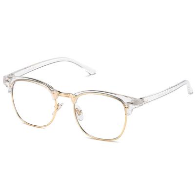 China Horn Eyewear semi rimless unisex spot diary retro half rimmed blue light blocking optical glasses 2023 for sale