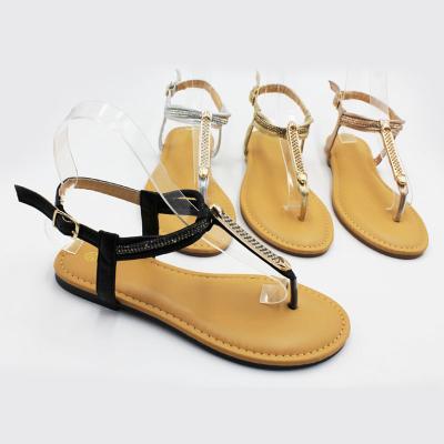 China 2022 Fashion Trend New Design Shiny Faux Stone Ladies Slippers Women Sexy Female Flat Slippers Fashion Women Sandals for sale