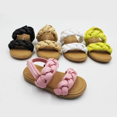 China Flat 2022 Summer Kids Sandals Girls Children Shoes Sandals Girl Toe Pearl Princess Slides Baby Shoe for sale