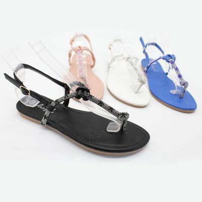 China 2022 Fashion Trend Women Flamenco Diamante Fancy Women Sandals Strappy Rhinestones Luxury Jeweled Flat Shoes for sale