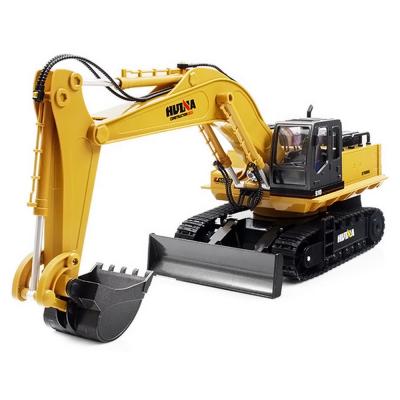 China RC 680 Model HUINA RC Truck Excavator Toy Excavator 1/14 Degree Rotation Alloy Bucket 15CH Mini Gift With Sound Light Effect for sale