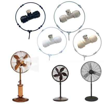 China Anti-Drip Fan Mist Kit For Summer Cooling Patio Breeze With 4 Pcs Silver Galvanized Brass Nozzles 1 Pcs 3/4