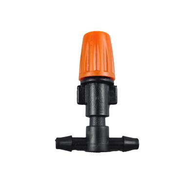 China Cooling Orange Adjustable Spray Nozzle Temperature Drop Garden Irrigation Sprinkler Mist Aomization Watering System With 6mm Connector for sale