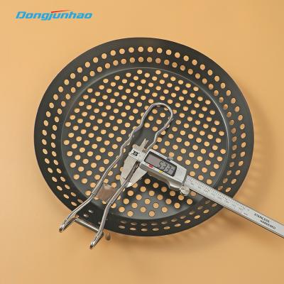 China Wholesale Custom Easily Cleaned BBQ Round Roasting Pan Metal BBQ Grill Stove With Foldable Handle for sale