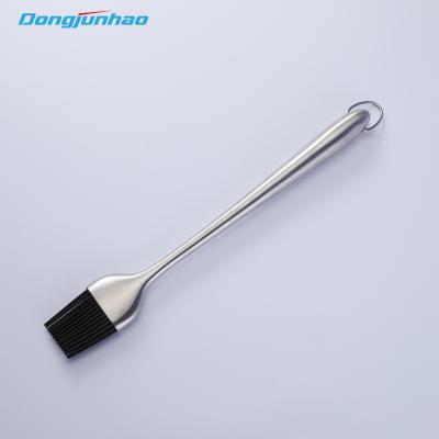 China Wholesale Easily Cleaned Long Handle Stainless Steel Barbecue Grill Brush Silicone Basting Brushes for sale