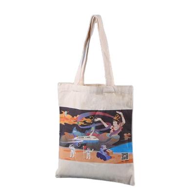 China Wholesale Customized Simple Canvas Handled Logo Cotton Tote Bag Cheap Reusable Shopping Bags Promotional Shoulder Printing for sale