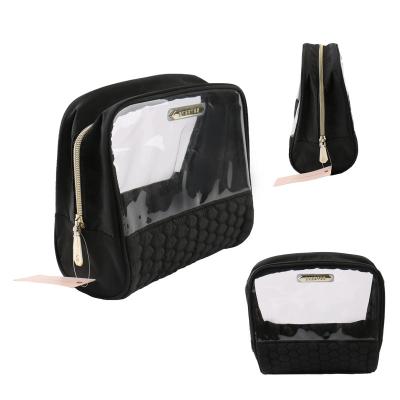 China Cheap Fashion Supplier Customized Portable Unisex Makeup Bag Professional Make Up Case Travel Organizer With Plastic Window for sale