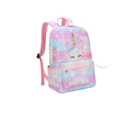 China Factory Customized Waterproof Color Printing Unicorn Cartoon Style School Raincoat Students Learning Travel Backpack Pencil Case Handbag Set for sale