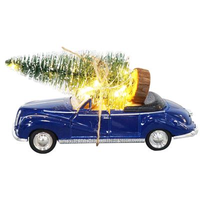 China 10L copper wire LED string light with Christmas pine tree tower and blue car for sale