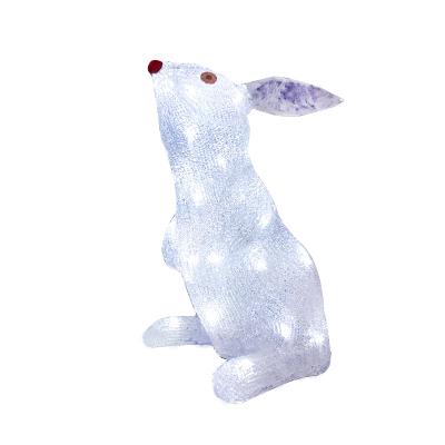 China 30L white acrylic LED rabbit lapin bunny motif light for easter holiday lighting for sale