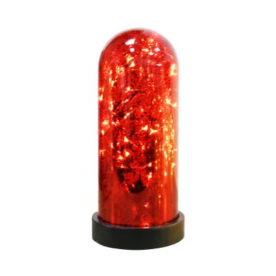 China hot sale product 30L warm white copper wire light glass cloche red glass light decoration for sale