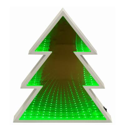 China LED artificial desk Christmas tree 3D Mirror Night Light for Decoration for sale