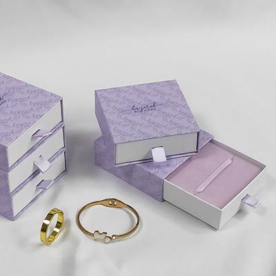 China Purple Jewelry Box Luxury Jewelry Craft Box Small Gift Craft For Bracelet for sale