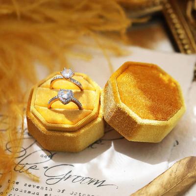 China Velvet Octagon Ring Box Velvet Octagon Gift Packaging Jewellry Box For Multi Ring for sale