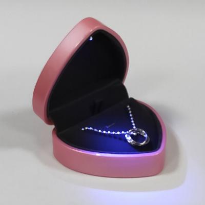 China Heart Shaped Led Ring Display Jewery Light Ring Box Led Box Packaging for sale