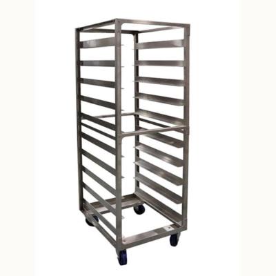 China Home 15 Layers 30 Pans Stainless Steel Bread Tray Rack Baking Trolley With Wheels for sale