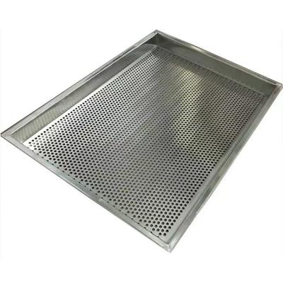 China Sustainable Factory Customized 304 Perforated Bakeware Large Wire Mesh Stainless Steel Edged Tray for sale