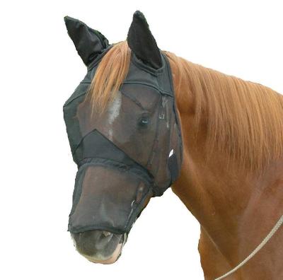 China YA SHINE Quiet Ride Horse Fly Mask with Ears and Long Nose S M L for sale