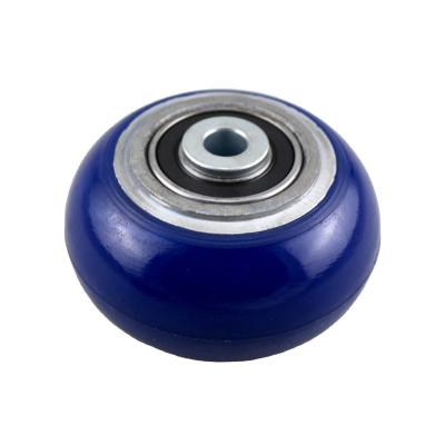 China Others SS 4 Inch PU 10cm Blue Elastic Wheels With Double Ball Bearings for sale