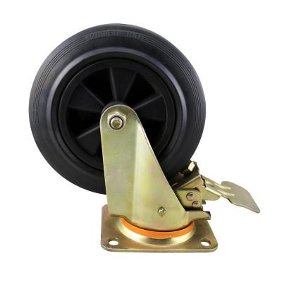 China Other SS 8 Inch Gold Swivel Rubber Waste Bin Wheel for sale