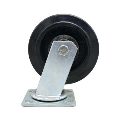 China Multifunction SS 150 Mm Solid Rubber Caster Wheel Swivel Bin for sale