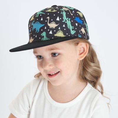 China WD-A64 Children's COMMON Brim Boys Hip-Hop Hat Girls Cartoon Printing Flat Caps Snapback Cap for sale