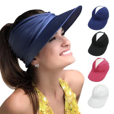 China Verified Fashion WD-A31 Lady Beach Sun Visor Hats Summer Sun Block Hat Women Outdoor Sports Empty Top Hat for sale