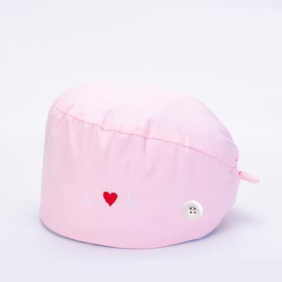 China WD-A37 Image Cotton Surgical Hat Electrocardiogram Embroidery Printed Nurse And Doctor Cap for sale