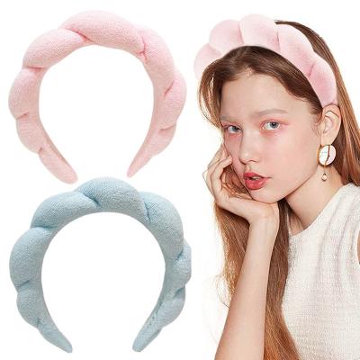 China WD-B05 Hair Decoration New Fashion Padded Wide Hairbands Women Handmade Headbands Hair Hoop Girls Sponge Hair Accessories for sale