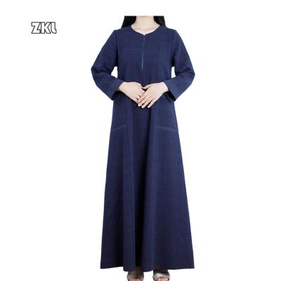 China Daily Casual Formal Hot Sale Muslim Clothing Cotton and Prayer Long Robe Muslim Dress for Arabic Dubai Islamic Dress for sale