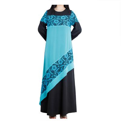 China 2021 Hot Sale Two-Layer Dubai Robe Lace Muslim Islamic Maxi Dress Hot Sale Formal Casual Daily Prayer Muslim Dress For Women for sale