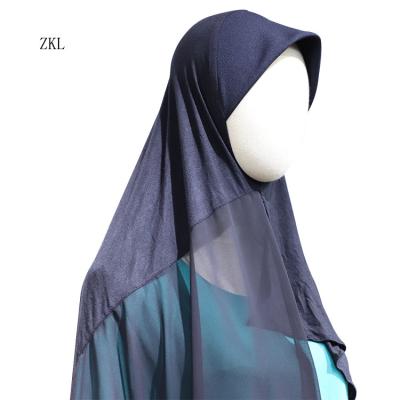 China Daily Wholesale High Quality Arab Chiffon Tudung Girl Wear Quilting Stretch Knitted Fabric Islamic Hijab For Women Muslim Turban for sale