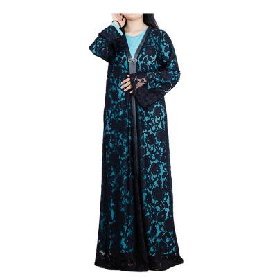 China Daily Casual Formal Muslim Fashion Lace Cardigan Burqa Two Piece Niqab For Long Dress Islamic Arab Dubai Muslim Clothing for sale