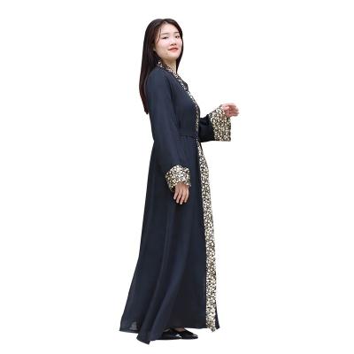 China Luxury Muslim Women's Fashion Middle East Islamic Clothing Quilting Loose Lace Cardigan Arabic Long Dress for sale