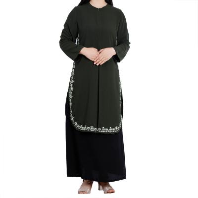 China Best Selling Modest Muslimah Styling 2021 Muslim Costume Embroidered Singlet With Long Skirt Women's Skirt for sale