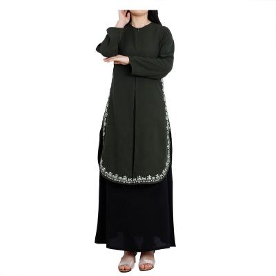 China Hot Selling Traditional Muslim Embroidered A-line Skirt Suit Formal Casual Daily Muslim Dress Oriental Long Dress Clothing For Office Women Dress for sale