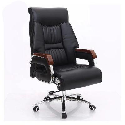 Cina Solid wood armrest boss chair reclining manager office chair home study computer lift leather chair in vendita