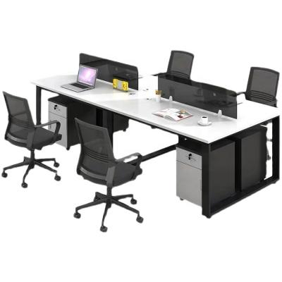 China wholesale simple modern employees office desk and chair combination staff computer workstation for sale