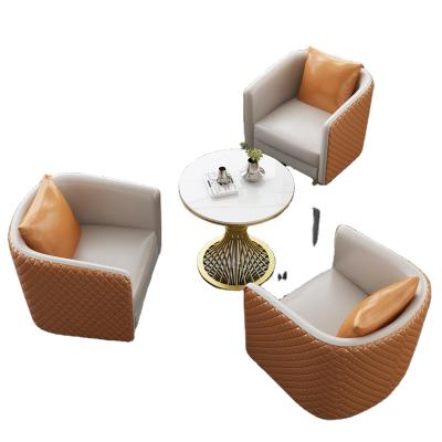 China Meeting Guest Reception Office Resting Area Simple Leisure Small Sofa Coffee Table Combination Set for sale